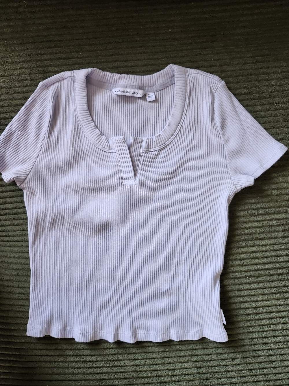 Calvin Klein Jeans Ribbed Scoop Neck Top - Pale Lavender